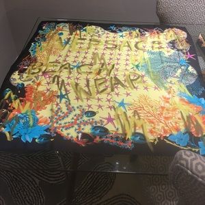 VERSACE EXTRA LARGE MULTI COLORED SCARF.